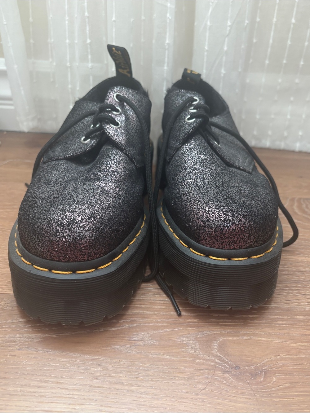 Glitter black Oxford dr. martens platform